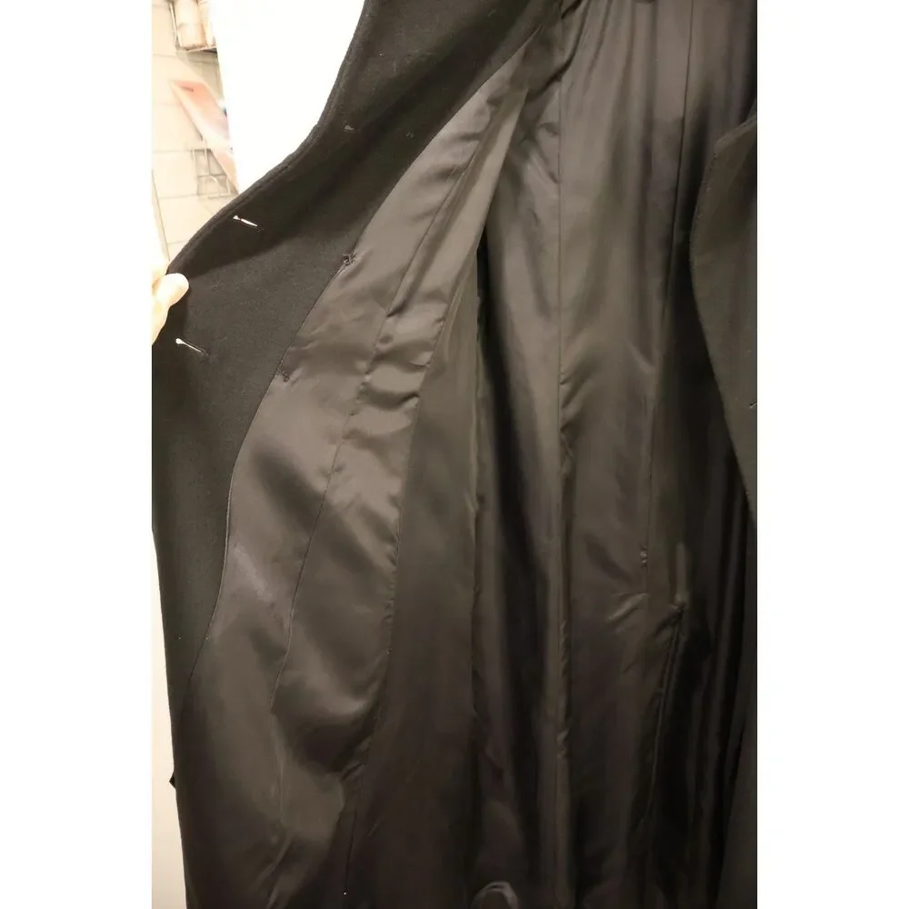 VINTAGE Cashmere Long Black Women's Coat SIZE 6 $500+ - Picture 8 of 13